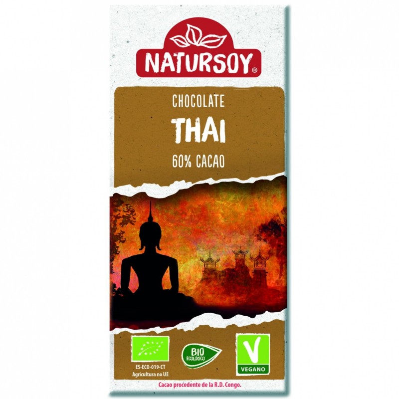 Tableta de chocolate thai 60% cacao NaturSoy 100g