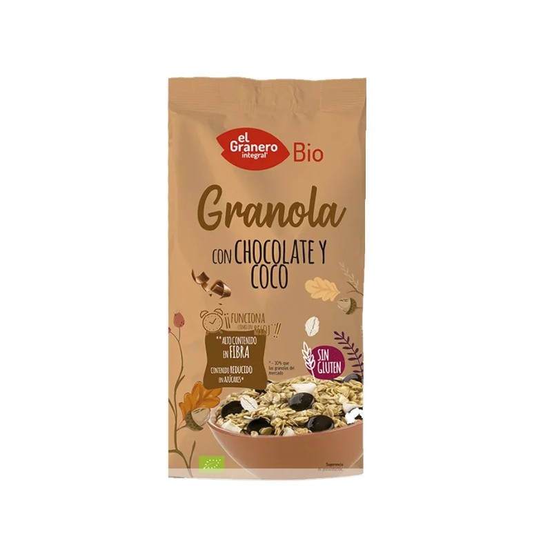 Granola con chocolate y coco Sin Gluten 350g El Granero
